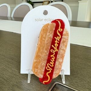 Solar Eclipse Hot Dog Claw Hair Clip Hand Painted